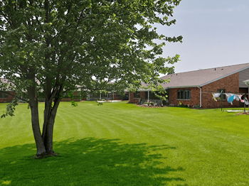 Green and flowered community areas